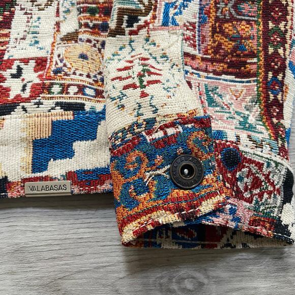 Valabasas Mens Picasso LT Multi Abstract Tapestry Cropped Fit Jacket Size Small - Picture 3 of 7